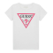 GIRL WHITE GUESS T-SHIRT WITH PINK LOGO