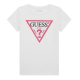 GIRL WHITE GUESS T-SHIRT WITH PINK LOGO