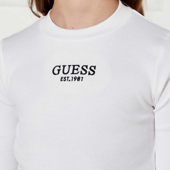 GUESS WHITE WITH BLACK LOGO BLOUSE