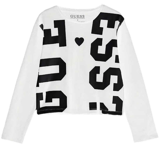 GUESS GIRL WHITE LOGO BLOUSE 