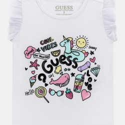 GUESS WHITE LOGO T-SHIRT