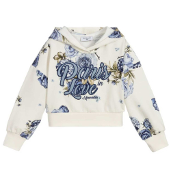 MONNALISA BLUE DESIGNS SWEATSHIRT