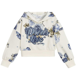 MONNALISA BLUE DESIGNS SWEATSHIRT