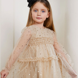 ABEL & LULA BEIGE STAR DRESS