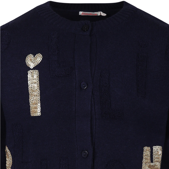 BILLIEBLUSH NAVY BLUE LOGO JACKET