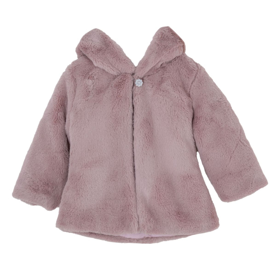 BABYLON GIRL PINK FUR COAT