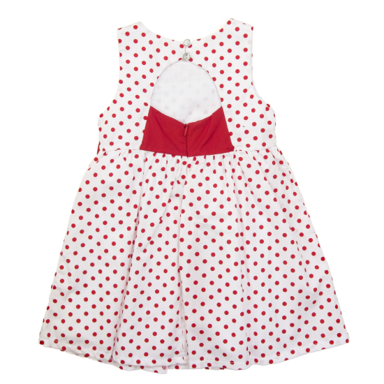 PINK SPOTTED GIRL DRESS 