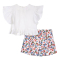 GIRL SET WITH WHITE T-SHIRT & FLORAL SHORTS