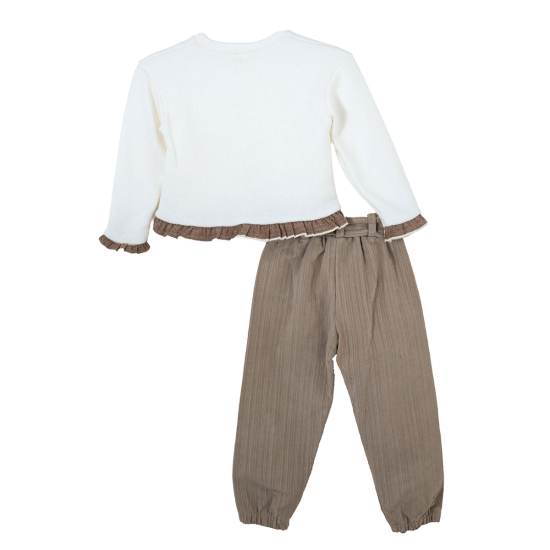 BABYLON WHITE BLOUSE & BEIGE PANTS