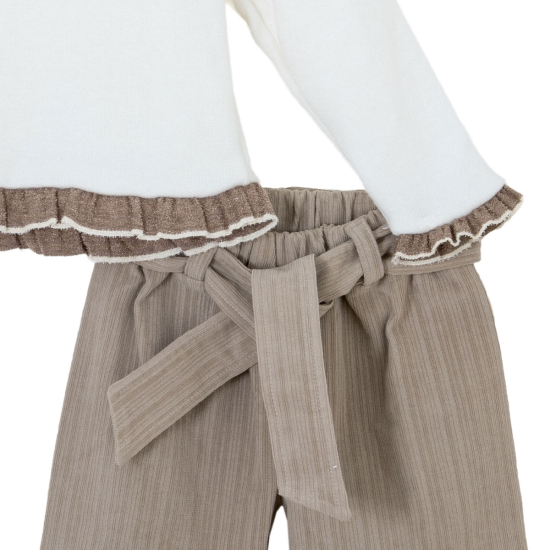 BABYLON WHITE BLOUSE & BEIGE PANTS