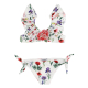 FLORAL BEACH WEAR BIKINI WITH A ROSE