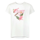 T-SHIRT GIRL WHITE LOGO PINK FLORAL