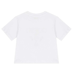 GUESS GIRL WHITE WITH BLACK LOGO BLOUSE