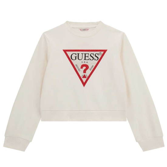 GUESS BEIGE WITH RED LOGO BLOUSE