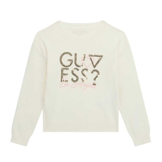 GUESS WHITE WITH PINK & GOLD LOGO BLOUSE