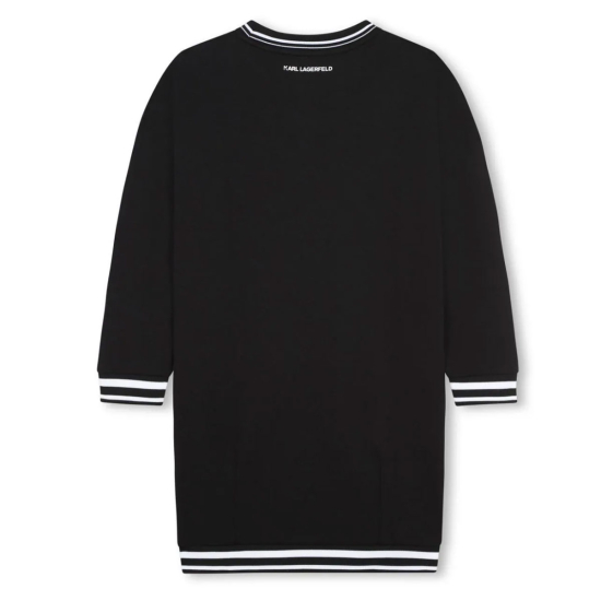 KARL LAGERFELD GIRL BLACK SWEATSHIRT DRESS