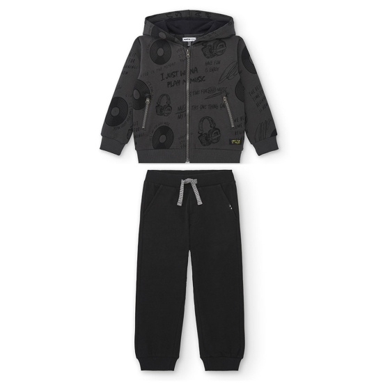 NATHKIDS GREY & BLACK BOY SET