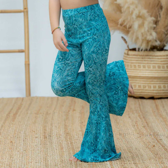 SPORTY FLARE PANTS BLUE