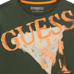 GUESS OLIVE GREEN LOGO BLOUSE