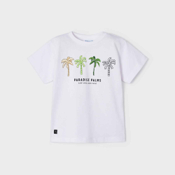 MAYORAL WHITE T-SHIRT WITH COLOURFULL LOGO 