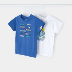 MAYORAL BLUE & WHITE 2 PACK T-SHIRT SET