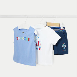 MAYORAL BABY BOY BLUE & WHITE 3 PACK SET