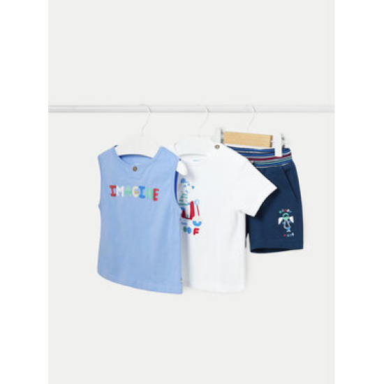 MAYORAL BABY BOY BLUE & WHITE 3 PACK SET