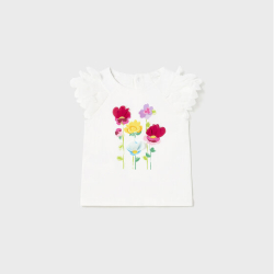 MAYORAL WHITE T-SHIRT WITH COLOURFULL DESIGNS