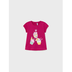 MAYORAL FUCHSIA T-SHIRT WITH PRINT