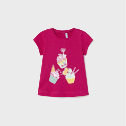 MAYORAL FUCHSIA T-SHIRT WITH PRINT