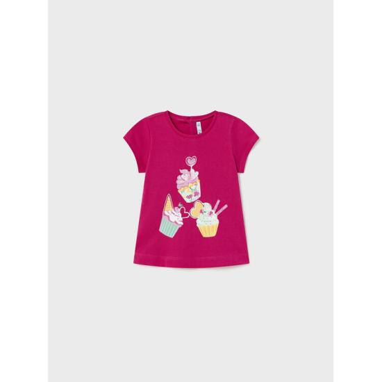 MAYORAL FUCHSIA T-SHIRT WITH PRINT