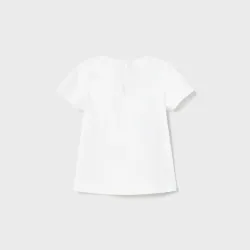 MAYORAL BABY GIRL WHITE T-SHIRT WITH BLUE DESIGNS