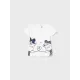 MAYORAL BABY GIRL WHITE T-SHIRT WITH BLUE DESIGNS