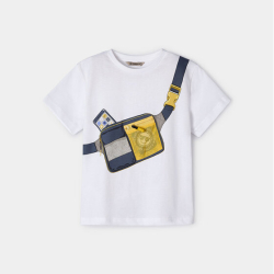 MAYORAL WHITE T-SHIRT WITH YELLOW POCKET