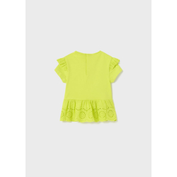 MAYORAL LIME T-SHIRT WITH RUFFLES