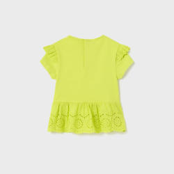 MAYORAL LIME T-SHIRT WITH RUFFLES