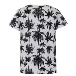 WHITE T-SHIRT WITH BLACK PALM TREES