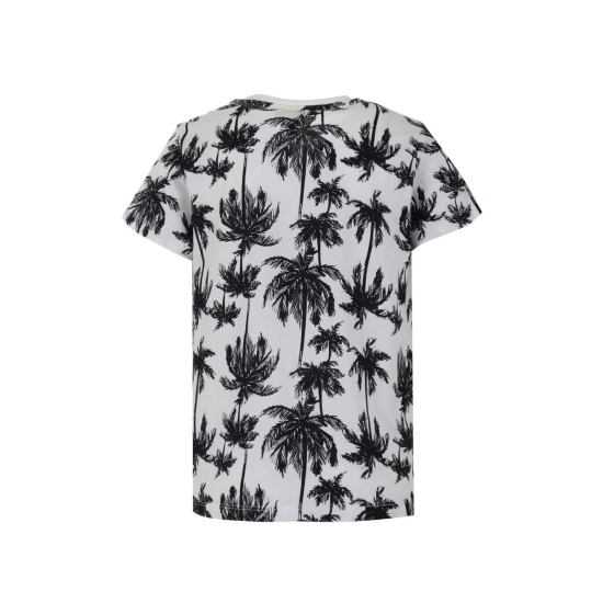 WHITE T-SHIRT WITH BLACK PALM TREES