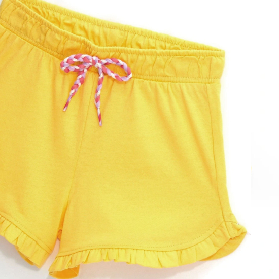 COTTON YELLOW SHORTS 