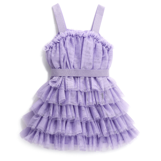 GIRLS PURPLE TULLY DRESS