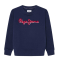 PEPE JEANS NAVY  BLUE SWEATSHIRT WITH RED LOGO