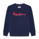 PEPE JEANS NAVY  BLUE SWEATSHIRT WITH RED LOGO