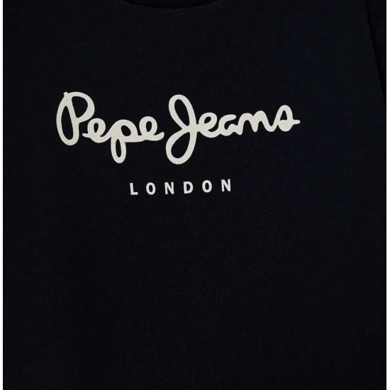 PEPE JEANS BLUE SWEATSHIRT WITH WHITE LOGO 