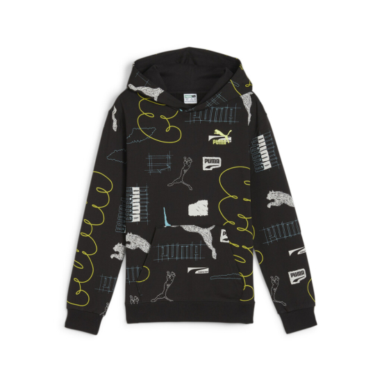 PUMA BLACK WITH YELLOW DESIGNS SWEATSHIRT