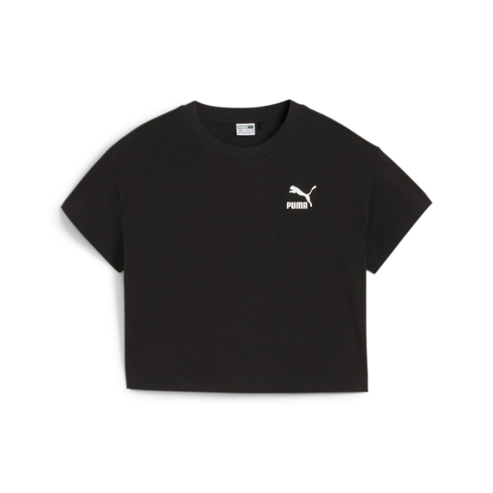 BLACK CROPPED PUMA T-SHIRT