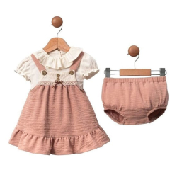 SET BABY GIRL DRESS WITH PANTIES NUDE