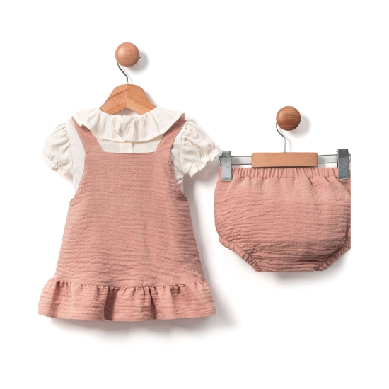 SET BABY GIRL DRESS WITH PANTIES NUDE