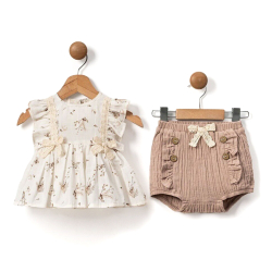 BABY GIRL SET BEIGE WITH PANTIES