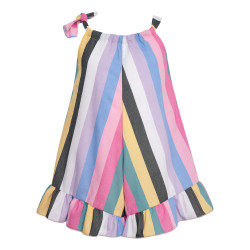 PRISMATIC STRIPED LOOMED RUFFLE PLAYSUIT KID MINUS