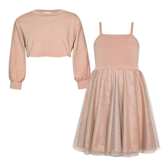 DUSTY PASTELS TUTU DRESS WΙΤΗ PONCHO KID